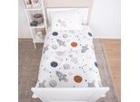 Babybettwäsche BABY BEST "BabyBest Weltall", bunt, B/L: 100cm x 135cm, 1 Stk., 1 Stk., Renforcé, B/L: 40cm x 60cm, 2 Stk., Renforcé, Obermaterial: 100% Baumwolle, Bettwäsche, Babybettwäsche