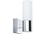 PAULMANN LED Wandleuchte "Gemini IP44 20W 2er Pack Chrom, Satin, Metall, Glas", weiß (chromfarben, weiß), 2, H: 19,5cm, 2 Stk., Leuchten, E14, Gemini IP44 20W 2er Pack Chrom, Satin, Metall, Glas, LED Wandleuchte