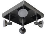 NÄVE LED Deckenleuchte "Jericho", grau (chromfarben), 4, H: 13,3cm, 1 Stk., Leuchten, incl. Leuchtmittel 4x LED 20W, Metall/Glas, chrom, LED Deckenleuchte