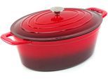 Bräter CS KOCH-SYSTEME "Xanten", rot, B:28cm H:20cm L:45cm, Töpfe, Bräter, 8 Liter, Induktion