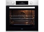 BEKO Einbaubackofen "BBIS12301XE", Energieeffizienz: A+, grau (silberfarben), B:59,4cm H:59,5cm T:56,7cm, Backöfen, Dampf für knusprige Kruste & fluffiges Inneres dank SteamAdd, Einbaubackofen
