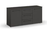 Kombikommode RAUCH "Kommode Sideboard Wäscheschrank Schrank SKAT PURE", schwarz (graphit), B:120cm H:61cm T:42cm, Holzwerkstoff, Sideboards, Kombikommode, mit 1 Tür und 4 Schubladen in puristischem Design MADE IN GERMANY