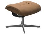 Fußhocker STRESSLESS "Mayfair", braun (taupe paloma), B:55cm H:41cm T:39cm, Leder PALOMA: PALOMA ist ein durchgefärbtes Semianilin-Möbelleder mit natürlicher Narbung., Hocker, Fußhocker, mit Cross Base, Größe S, M & L, Holzakzent Schwarz