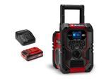 Baustellenradio EINHELL "Akku-Radio TE-CR 18 Li (1x 4,0 Ah PLUS)", schwarz, rot, B:24,5cm H:26,8cm T:17,6cm, Radios, Baustellenradio, Inkl. Akku und Ladegerät