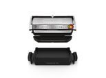 Kontaktgrill TEFAL "OptiGrill+ XL inkl. Backschale, manueller Modus mit 4 Temperaturen", schwarz (edelstahlfarben, schwarz), B:44cm H:17,5cm T:36,5cm, Kontaktgrill_Standgrill_Tischgrill_Teppanyakigrill, Kontaktgrill, 9 automatische Kochprogramme, spülmaschinengeeignete Platten, GC724D