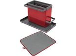 Geschirrständer METALTEX, rot (rot, grau), B:24cm H:14cm T:13cm, Metall, Geschirrständer, Geschirrständer