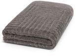 Duschtuch ROSS "CARRE", grau (flanell), B:70cm L:140cm, Frottier, Frottier, Handtücher, Duschtuch, 100% Baumwolle, Rippenstruktur, große Farbauswahl