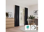 Vorhang NEUTEX FOR YOU "LUXURY", schwarz (marineblau), B:141cm H:245cm, Polyester, Gardinen, Vorhang, Samtoptik mit edlem Glanz