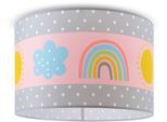 PACO HOME Deckenleuchte "Cosmo 962", weiß, 1, Ø 45,5cm H: 29,5cm, Leuchten, Lampe Kinderzimmer Deckenlampe Regenbogen Sonne Rosa Grau Weiß E27, Deckenleuchte