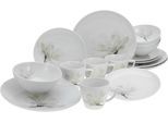 Kombiservice CREATABLE "Home Magnolie", beige (magnolie), 16 Stk., Porzellan, Geschirr-Sets, Kombiservice, Dekor mit Magnolienblüte