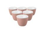 Eierbecher SELTMANN WEIDEN "Snack and Egg Life Fashion ø 6,8 cm 6er Set", rosa (posh rose), B:6,8cm H:5,5cm Ø:6,8cm, Porzellan, Eierbecher, Eierbecher, Spülmaschinenfest, Mikrowellensicher, Ofenfest