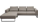 Ecksofa MUSTERRING "JustB PM100", beige (taupe), B:292cm H:88cm T:185cm, 100% Polyester, Sofas, Ecksofa, Mit schwarzen Metallkufen und 292 cm Breite - 6 Farben wählbar