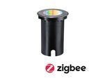 LED Einbauleuchte PAULMANN "Floor IP67 rund 110mm RGBW+ 4,9W 300lm 230V Eisen gebürstet Aluminium", silber (edelstahlfarben), H:14,8cm Ø:11cm, Leuchten, LED Einbauleuchte, Smart Home Zigbee 3.0 Bodeneinbauleuchte
