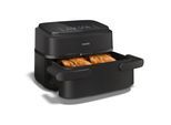 PHILIPS Heißluftfritteuse "Airfryer 1000 Flexible Basket NA150/00, zwei Körbe mit 7.1L", schwarz, B:30,1cm H:29,5cm T:43,8cm, Fritteusen, RapidAir Technologie und 10 Kochfunktionen; Schwarz, Heißluftfritteuse