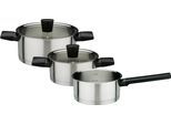 Topf-Set GSW "Novero", silber, Töpfe, Topf-Set, praktischen Literskala, Induktion