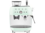 SMEG Espressomaschine "EGF03PGEU", grün (pastellgrün), B:44cm H:44,3cm T:34cm, Kaffeemaschinen, mit integrierter Kaffeemühle, Espressomaschine