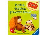Kinderbuch RAVENSBURGER "Pappbilderbuch, Pusten, trösten, Pflaster drauf", bunt, B:21cm H:23,5cm, Bücher, Kinderbuch