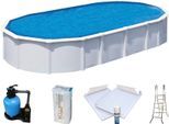Schwimmbecken KWAD "»Supreme« all in Premium Folie", beige (weiß, farbe innen: sand), B:370cm H:132cm L:610cm, Schwimmbecken, Schwimmbecken, BxLxH: 370x610x132cm, inkl. Bodenisolationsset