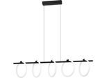 EGLO Hängeleuchte "CARANACOA", schwarz, H: 110cm, 1 Stk., Leuchten, Hängeleuchte in schwarz aus Stahl - 7W - Warmweiß, Hängeleuchte