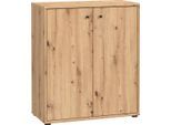 Kommode FORTE "Tempra, Kommode, 2 große Türen, Höhe 85,5 cm", braun (artisan eiche), B:73,7cm H:85,5cm T:34,8cm, Sideboards, Kommode, Breite 73,7 cm