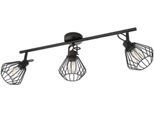 EGLO Deckenspot "TABILLANO Deckenstrahler, Stahl, IP20, E27, Wohnzimmerlampe, Flurlampe", schwarz, 3, 1 Stk., Leuchten, Spot, L77,5 x B11 cm, schwarz, 3X40W exkl., Deckenspot