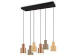 TRIO LEUCHTEN Pendelleuchte "AGUDO, Hängelampe 6-flammig exkl 6xE27 max 40W höhenverstellbar", beige (mehrfarbig taupe), 6, Ø 12cm H: 150cm, 1 Stk., Leuchten, mehrfarbige Lampenschirme in beige taupe & coffee, Esszimmerlampe, Pendelleuchte