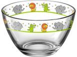 Kinderschale LEONARDO "BAMBINI", bunt (mehrfarbig), B:12cm H:8cm T:12cm Ø:12cm, Glas, Schüsseln, Kinderschale, Löwe/Elefant/Krokodil, Ø 12 cm