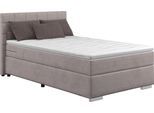 Boxspringbett COTTA "Simba", beige (hellgrau), L:209cm, Komplettbetten, Boxspringbett, wahlweise mit oder ohne Matratze und Topper bestellbar