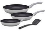 Pfannen-Set KRÜGER "Aluminium Pfannenset London, 4 tlg.", grau, Ø:28cm, Pfannen, Pfannen-Set, für Induktions-Kochfelder geeignet