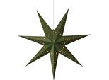 Dekostern KONSTSMIDE "Weihnachtsstern, Weihnachtsdeko", grün, B:78cm H:78cm, Papier, Dekosterne, Dekostern, Papierstern, LED Stern mit grünem Samt, perforiert, 7 Zacken