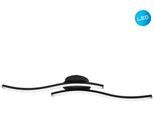 NÄVE LED Deckenleuchte "Onda", schwarz (schwarz, matt), 2, H: 13cm, 1 Stk., Leuchten, Deckenlampe, Wandleuchte warmweiß, L: 65cm, 12W, schwarz-matt, IP20, LED Deckenleuchte