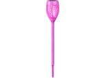 LED Gartenfackel BONETTI, lila, H:72cm, Leuchten, LED Gartenfackel, LED Solar Gartenfackel mit realer Flamme