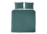 Bettwäsche FLORELLA "UNI jaspis Edel-Satin, 100% Baumwolle", blau (jaspis), B/L: 200cm x 200cm, 1 Stk., 2 Stk., Satin, B/L: 70cm x 90cm, Satin, Obermaterial: 100% Baumwolle CO., Bettwäsche, Bettwäsche