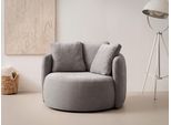 Sessel OTTO HOME "Kaarl, moderner Rundsessel, Loungesessel, Loveseat", grau, B:120cm H:90cm T:120cm, Sessel, Sessel, Webstoff, in fünf Farben, inkl. Rückenkissen, zeitloses Design