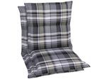 Sesselauflage GO-DE, grau (grau, creme), B:50cm H:9cm T:110cm, Polyester, Polyurethan, Polsterauflagen, Sesselauflage, 110x50 cm