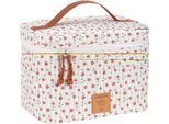 Wickeltasche LÄSSIG "Flowers White, Wickeltisch Organizer", Baby, Gr. B/H/T: 25cm x 18cm x 18cm, weiß, Polyester, gemustert, Taschen Wickeltasche, PETA-approved vegan