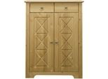 Kommode OTTO HOME "Hugo", braun (natur), B:75cm H:101cm T:37,5cm, Massivholz, Sideboards, Kommode, aus massiver Kiefer, Breite 74 cm, 2 Schubladen, FSC zertifiziert