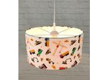 NIERMANN Pendelleuchte "Stoff-Pendelleuchte Baustelle, Kinderlampe", bunt (multi color), 1, Ø 35cm H: 17cm, 1 Stk., Leuchten, Lampenschirm aus Stoff, Kinderzimmer, Pendelleuchte