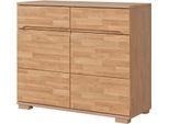 Sideboard HOME AFFAIRE "VETRO in zwei Farben Erhältlich, teilmassiv, 2 Schubladen, 3 Fächer", braun (weiß, neutral), B:100cm H:85cm T:40cm, FSC-zertifiziertes Massivholz, FSC-zertifiziertes teilmassives Holz, Sideboards, Sideboard, B/T/H: 100/40/85cm Fronten: Massivholz, Korpus: Melamin, Griffmulden