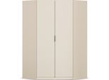 Kleiderschrank RAUCH "Eckschrank Schrank Ankleidezimmer Schlafzimmer Garderobe LAGOA", beige (champagner), B:117cm H:197cm T:117cm, Holzwerkstoff, Schränke, Kleiderschrank, voll ausgestattet viel Stauraum, optional mit Aufsatz MADE IN GERMANY