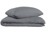 Bettwäsche OH COSY "Sally aus superweichem Musselin, 135x200cm + 80x80cm", grau (dunkelgrau), B/L: 135cm x 200cm, 1 Stk., 1 Stk., Musselin, B/L: 80cm x 80cm, 2 Stk., Musselin, Obermaterial: 100% Baumwolle, Bettwäsche, Bettwäsche, Made in Green