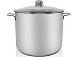 Kochtopf KRÜGER, silber (edelstahlfarben), H:23cm Ø:30cm, Töpfe, Kochtopf, für Induktions-Kochfelder geeignet