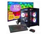 GAMEMAX Gaming-PC-Komplettsystem "MegaDeal Infinity Mini BK 2700 Ryzen 7 5700X RTX 5060Ti 16GB 1TB SSD", Energieeffizienz: E, schwarz, Microsoft Windows 11 Home (64 Bit), 16 GB RAM 1.000 GB SSD, Computer_Komplettsysteme, Windows 11 + MSI MAG 32C6X Curved Monitor, 80cm (32"), Gaming-PC-Komplettsystem