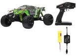 RC-Monstertruck JAMARA "Veloce Monstertruck 4WD", grün (grün, schwarz), Fernlenkfahrzeuge, KinderB:32cm H:18cm, RC-Monstertruck, 1:10, 2,4 GHz, mit LED, B:32cm H:18cm