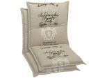 Sesselauflage GO-DE "High Tea", beige (sand), B:100cm H:8cm T:50cm, Obermaterial: 85% Baumwolle, 15% Polyester, Polsterauflagen, Sesselauflage