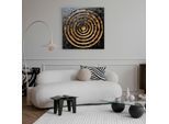 Leinwandbild QUEENCE "Goldfarbendes Gemälde", gold (farbe bild(er): gold), B:60cm H:60cm T:1,5cm, Canvas, Holz, Bilder, Leinwandbild, Premium-Leinwandstoff, Handarbeit aus Deutschland