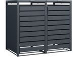 Mülltonnenbox WESTMANN "Kubus", grau (anthrazit), B:132cm H:116cm T:80cm, Stahl, Aufbewahrungsboxen, Mülltonnenbox, Platz für 2x240 L Mülltonnen
