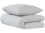 Bettwäsche UNCOVER BY SCHIESSER "Lennox", grau (hellgrau), B/L: 135cm x 200cm, 1 Stk., 1 Stk., Musselin, B/L: 80cm x 80cm, 2 Stk., Musselin, Obermaterial: 100% Baumwolle, Bettwäsche, Bettwäsche