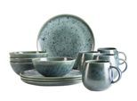 Frühstücks-Geschirrset MÄSER "Carellia", blau, 12, Geschirr-Sets, Frühstücks-Geschirrset