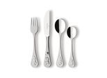 Kinderbesteck VILLEROY & BOCH "Kinderbesteck Teddy 4er Set silber", silber, Essbesteck-Sets, Kinderbesteck